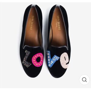 Jon Josef Black Embellished Love Loafers